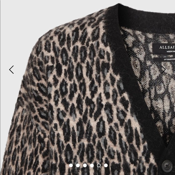 Allsaints Neko Leopard Print Cardigan 